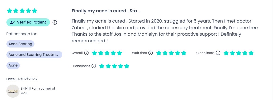 Patient review screenshot by Verified patient