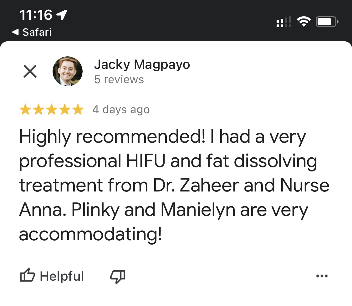 Patient review screenshot by Jacky Magpayo