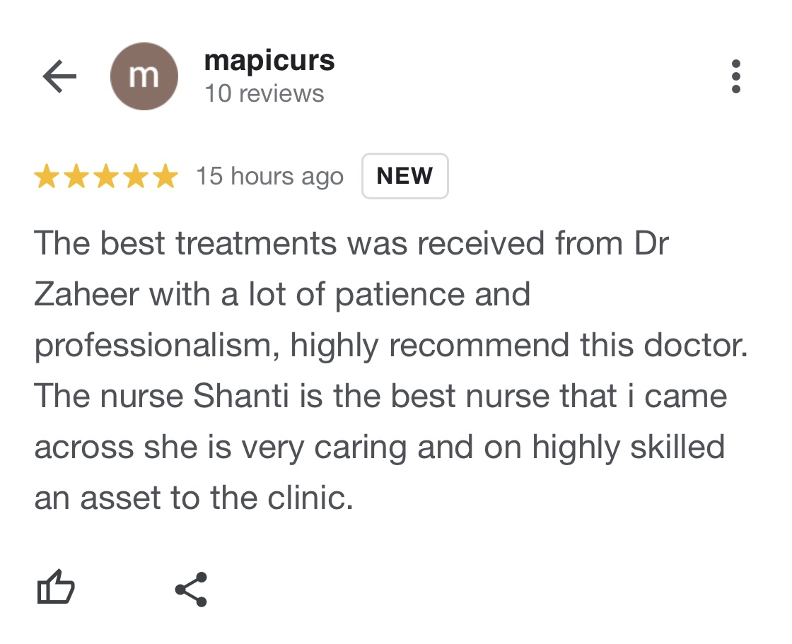 Patient review screenshot by mapicurs