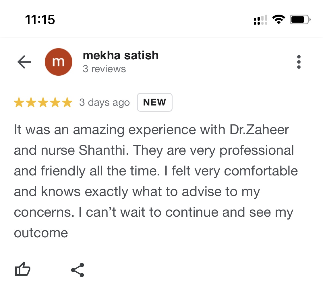 Patient review screenshot by mekha satish