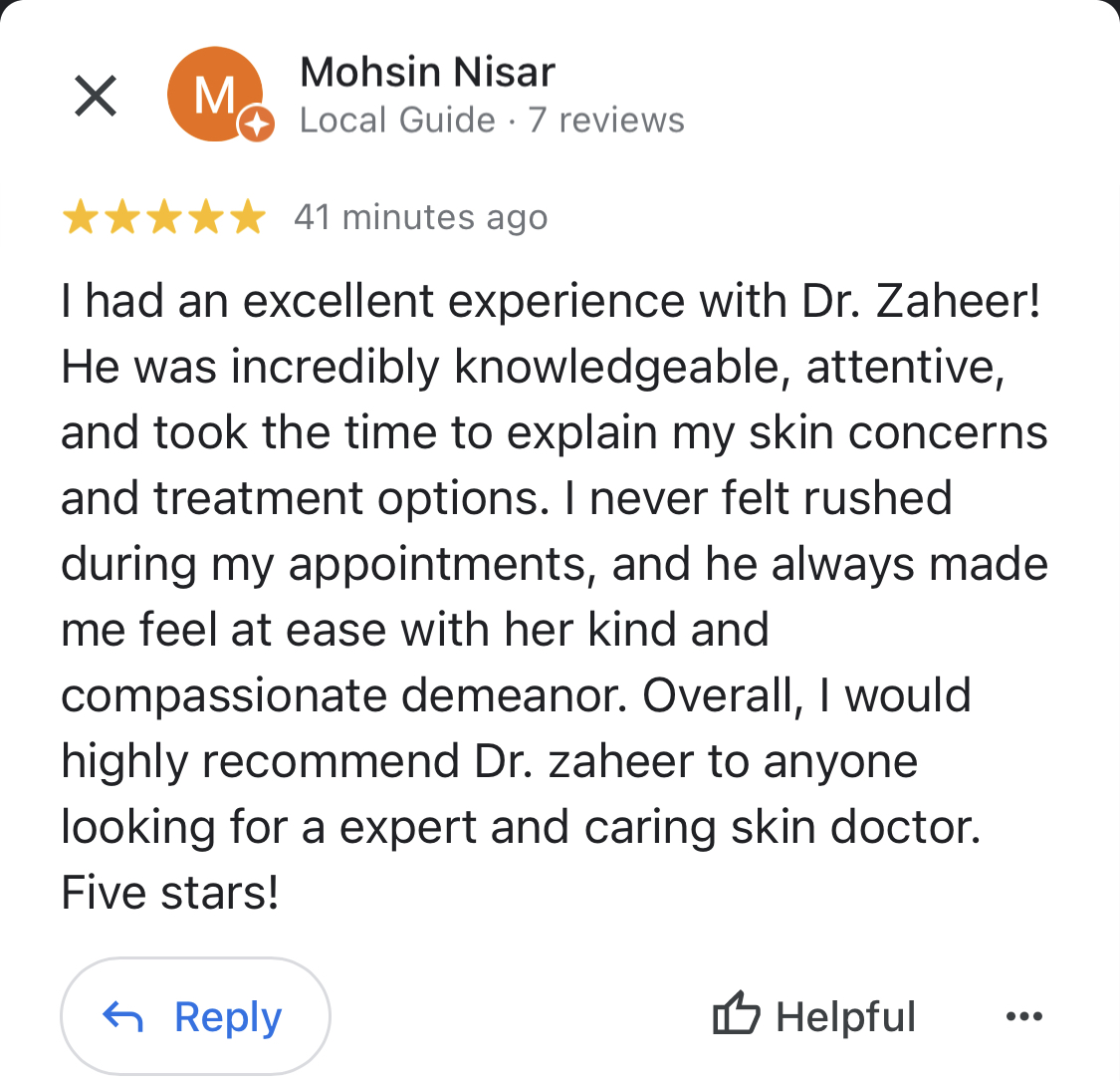 Patient review screenshot by Mohsin Nisar